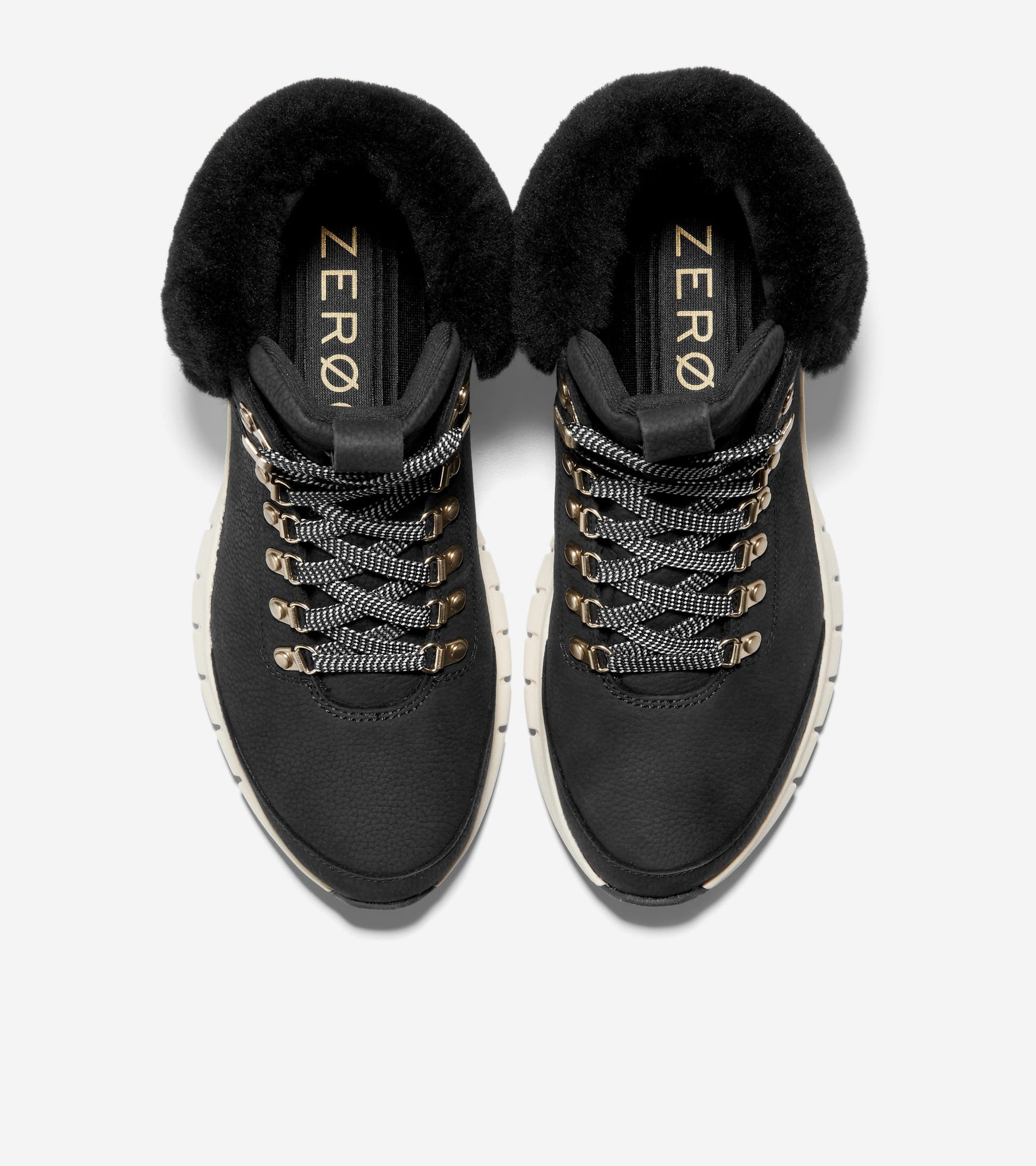 W29763:BLACK NUBUCK/SHEARLING/IVORY WP